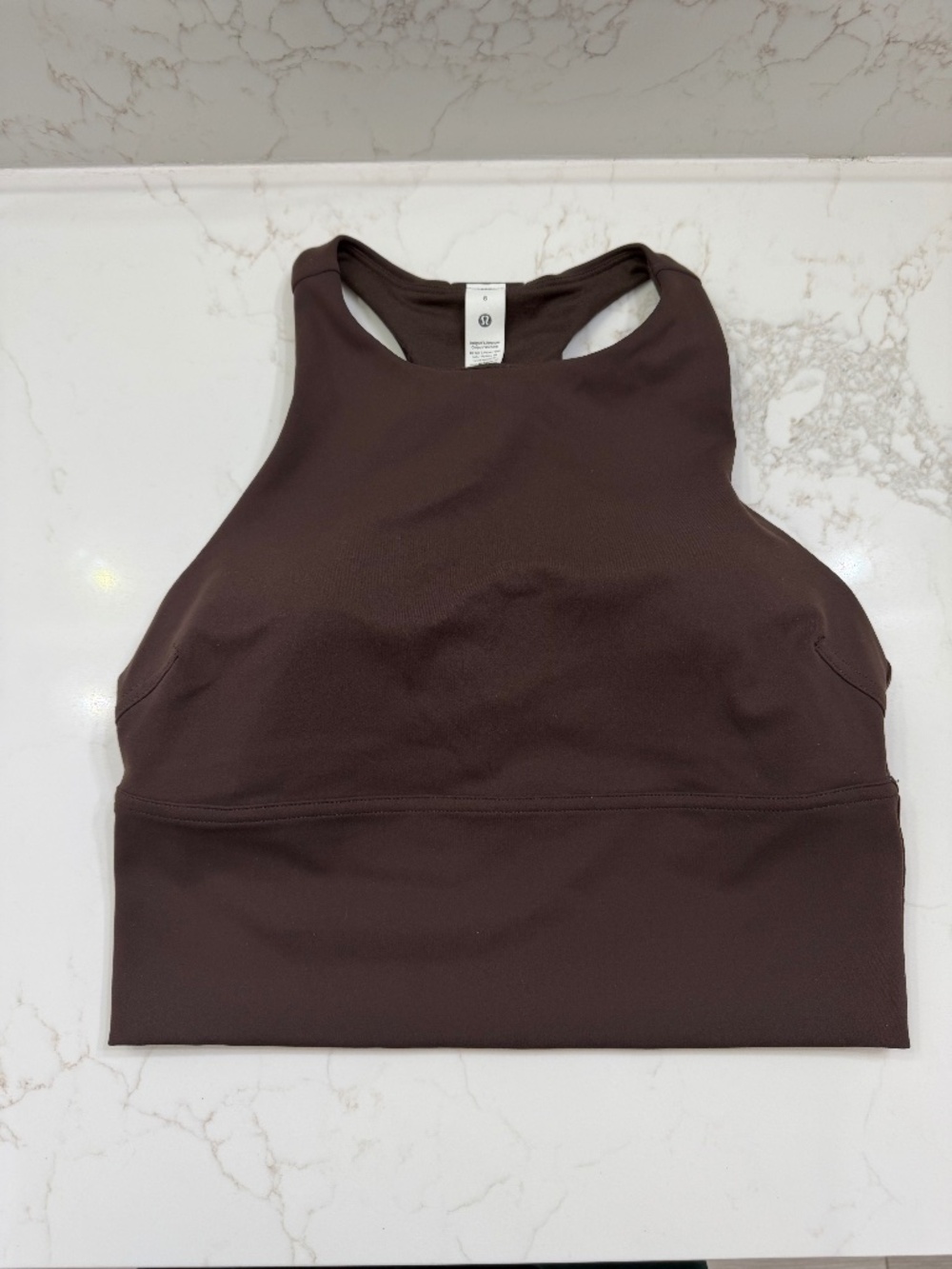 Lululemon Energy High-Neck Longline Tough Bra Size 8 Dark Oxide